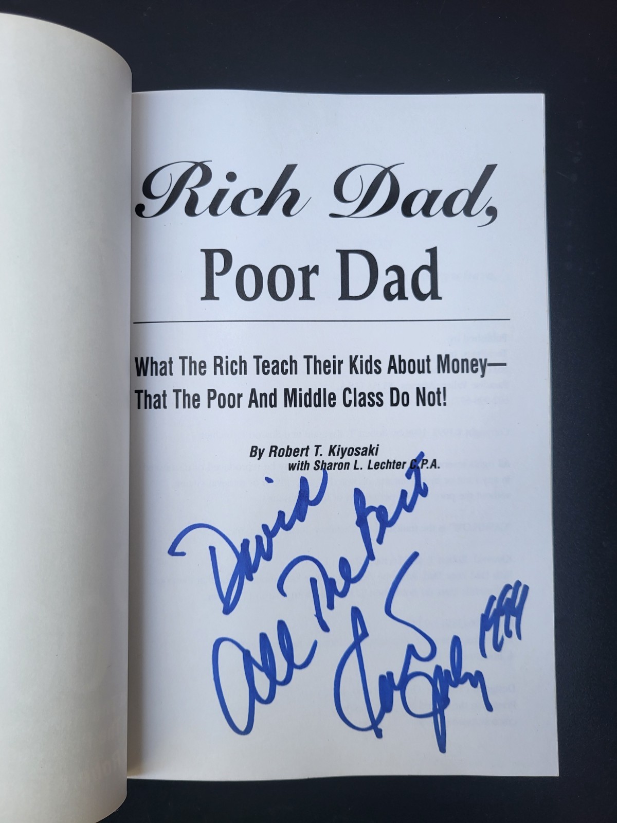 Robert Kiyosaki - Rich Dad Poor Dad - Signed and Inscribed