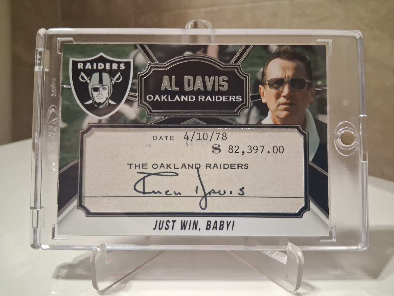 AL Davis Signed PSA check Auto Raiders 1/1