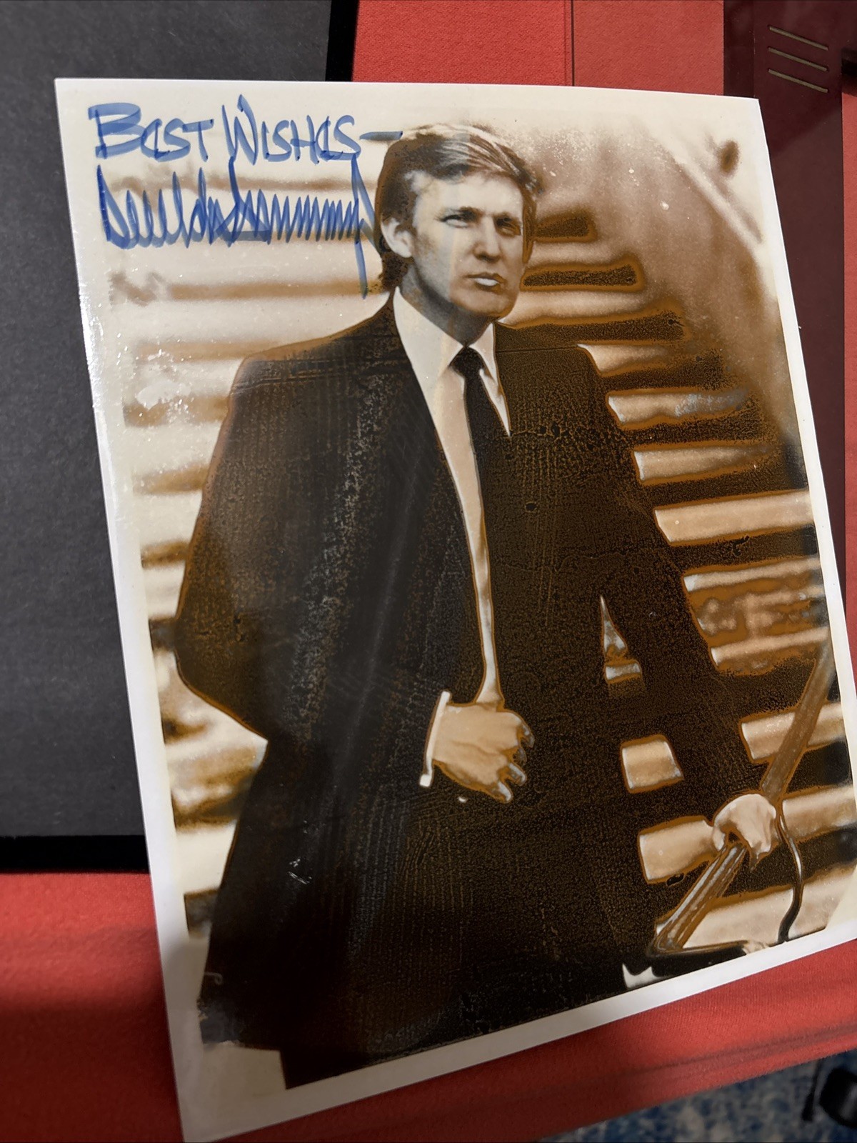 Donald Trump Autographed Picture Framed Genuine Super Rare Collector Special !!