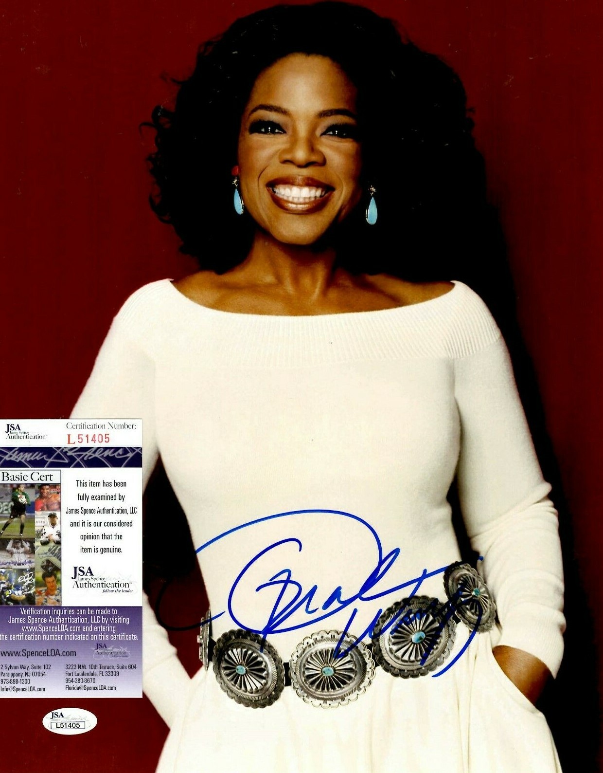 Oprah Winfrey Signed 11x14 Photo w/ JSA COA # L51405 + Proof