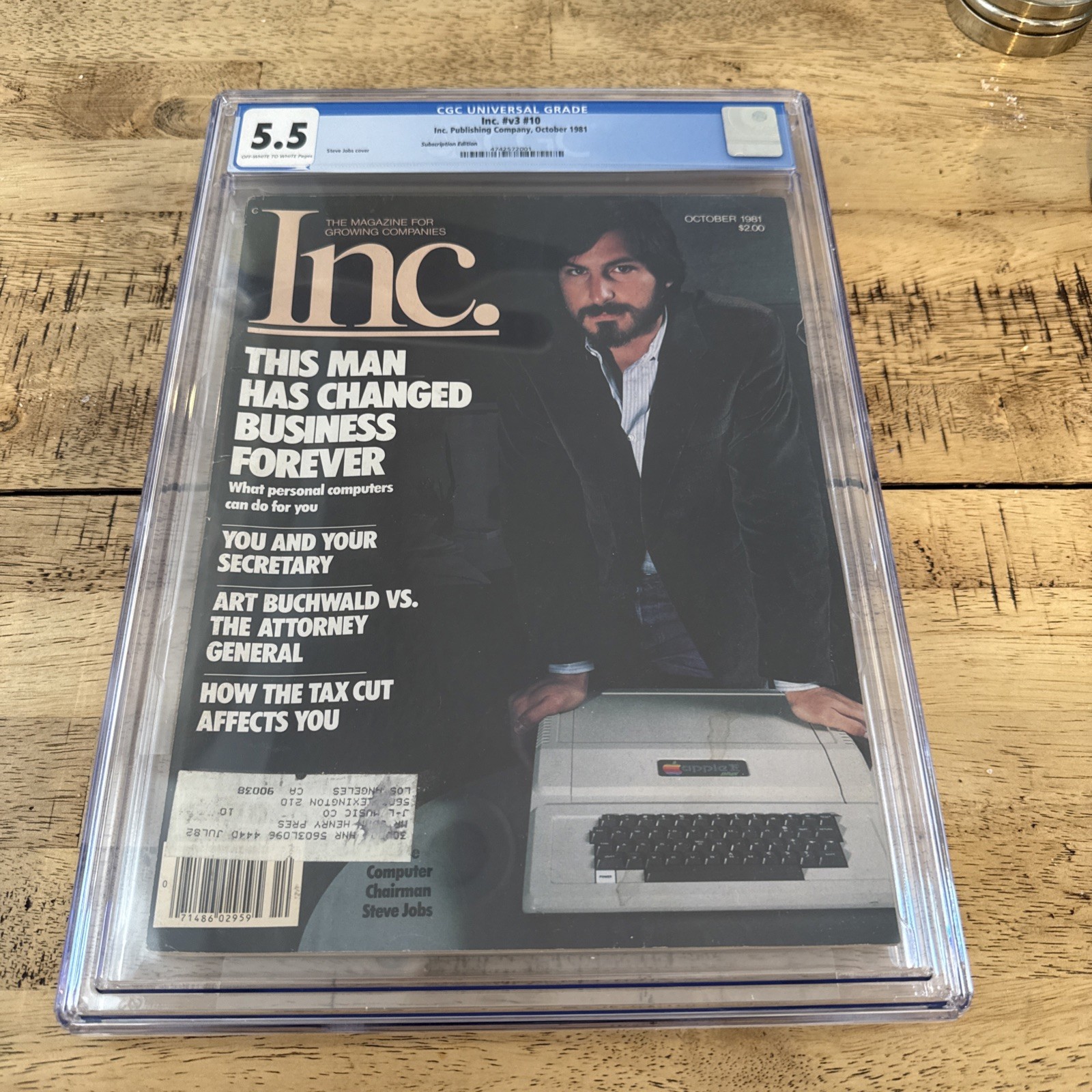 CGC Grade 5.5 Steve Jobs Inc. October 1981 First Magazine Cover