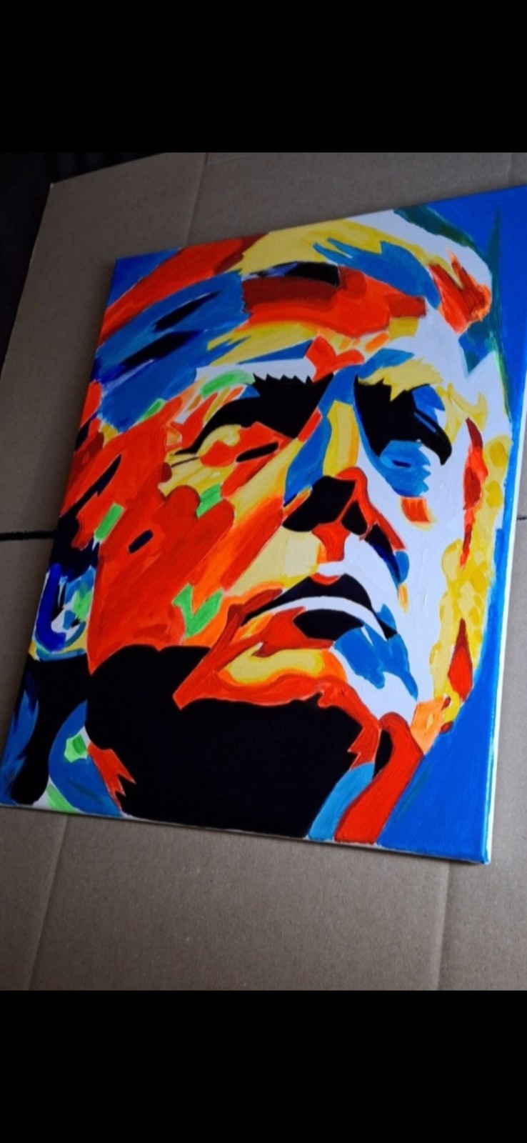 24x36" Pop Art President Trump Original Painting Signed ,hand Painted