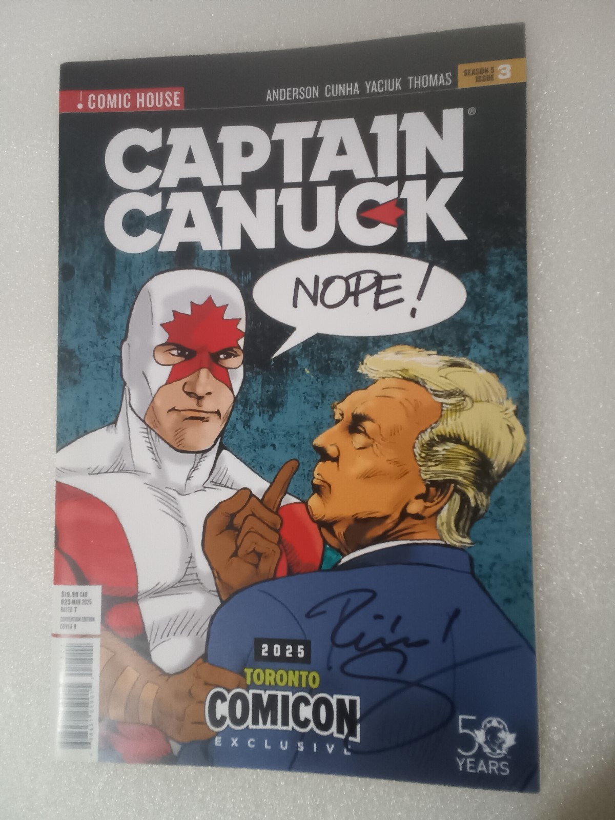 Captain Canuck 2025 Toronto Comicon Trump Exclusive Signed Richard Comely