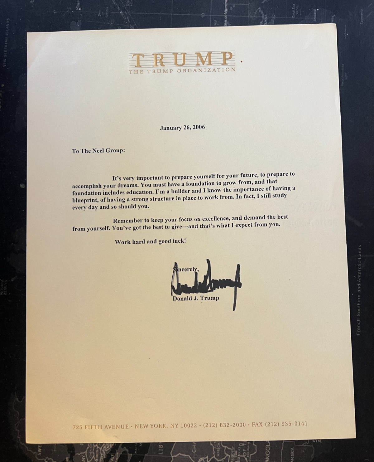 Donald Trump Signed Autographed The Trump Organization Letter & Photo from 2006