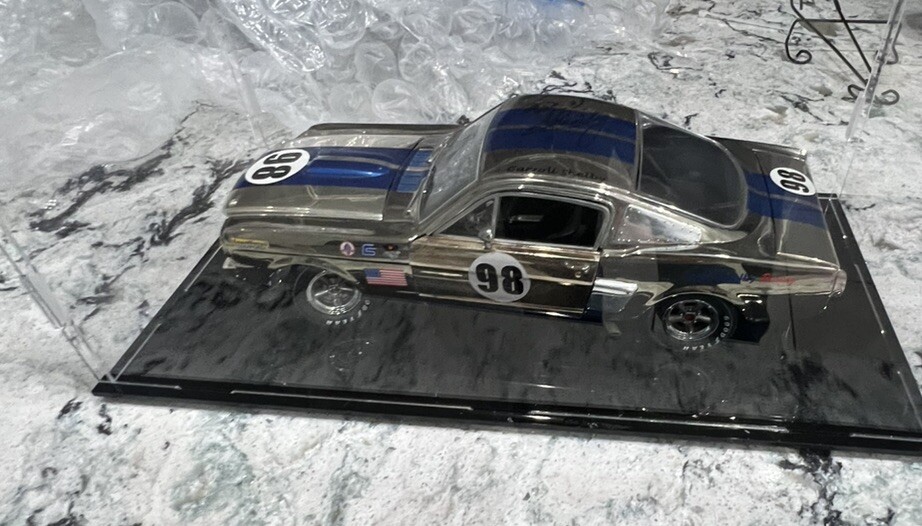 1/18 Exact 1965 Ford Carroll Shelby Birthday GT350R Chrome Signed And COA RARE