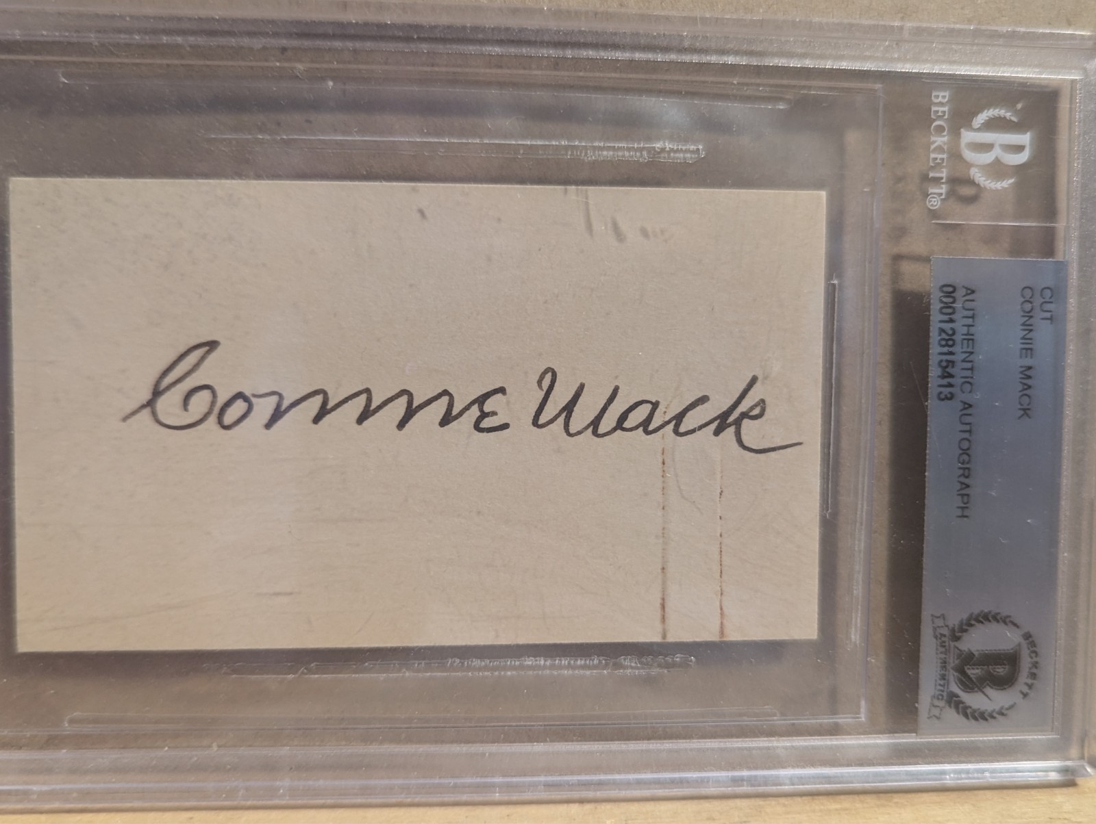 Connie Mack Beckett Coa Signed 2x3.5 Index Card  Autograph
