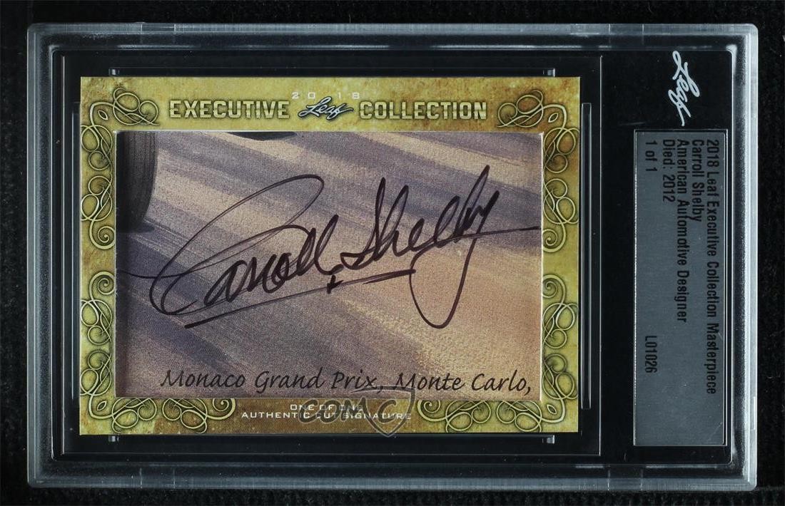 2018 Leaf Executive Collection Cut Signatures Gold 1/1 Carroll Shelby Auto ur8