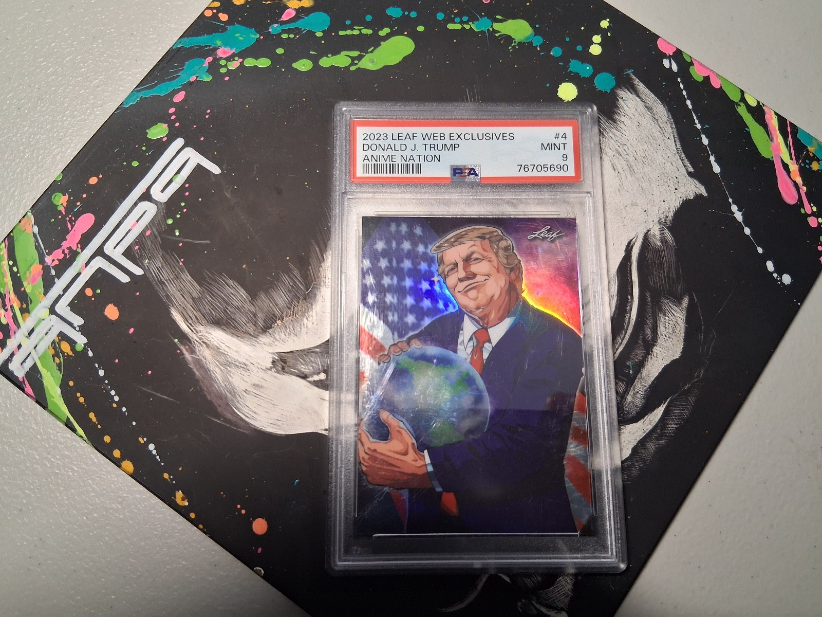 2023 Leaf Anime /170 Manga Prizm Donald J. Trump PSA9 Print Run 170