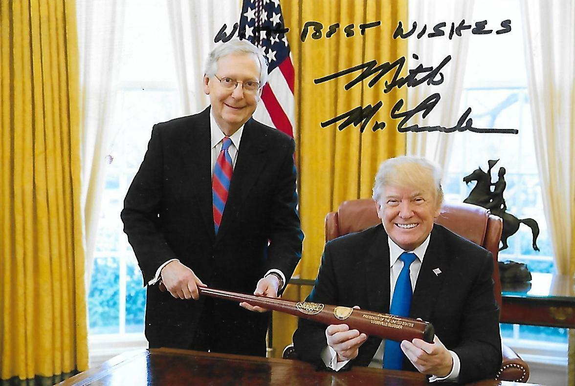 Mitch McConnell auto/signed 4x6 photo Senator USA Politics Trump Rare COA LOOK!