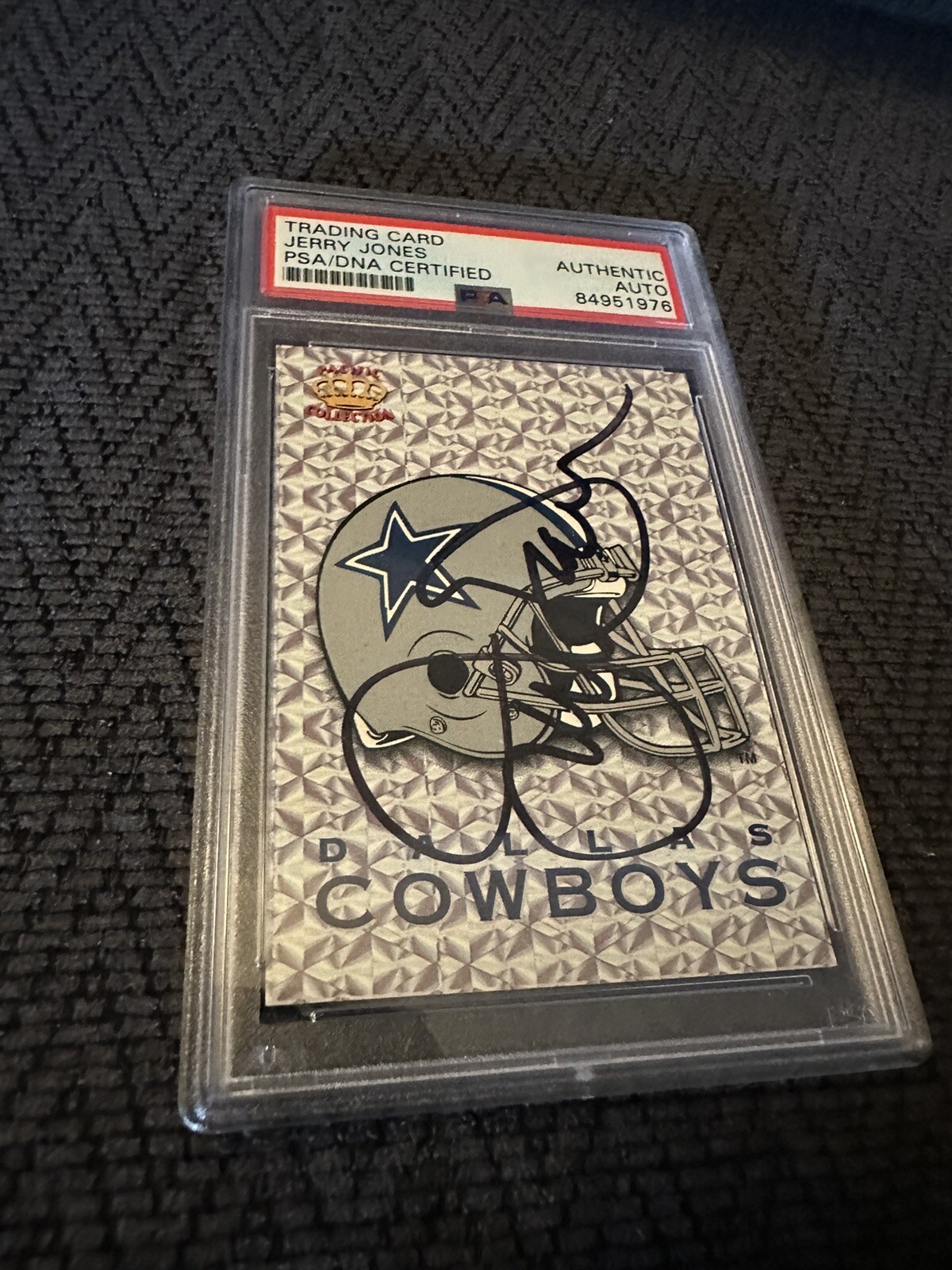 Jerry Jones Signed 1994 Pacific Cowboys Logo #8 Of 30 Card PSA /DNA Slab COA