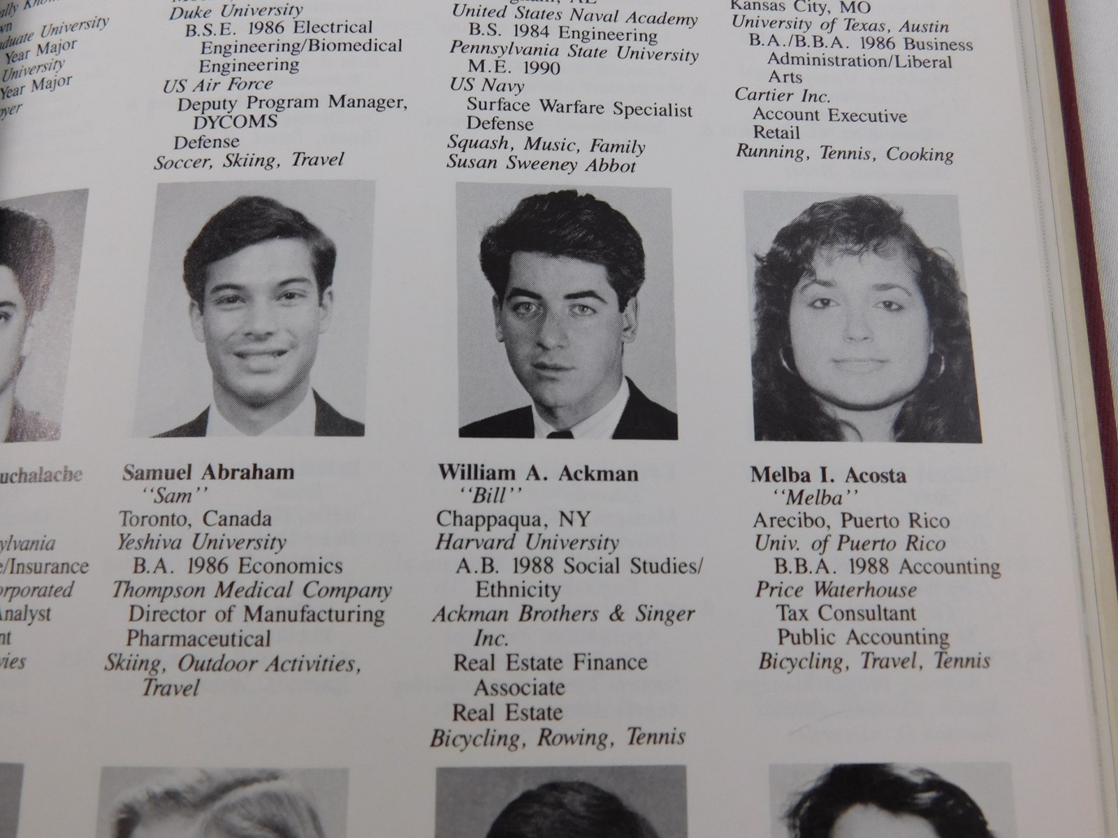 Class of 1992 Harvard Business School Prospectus Book Bill Ackman Photo Pershing