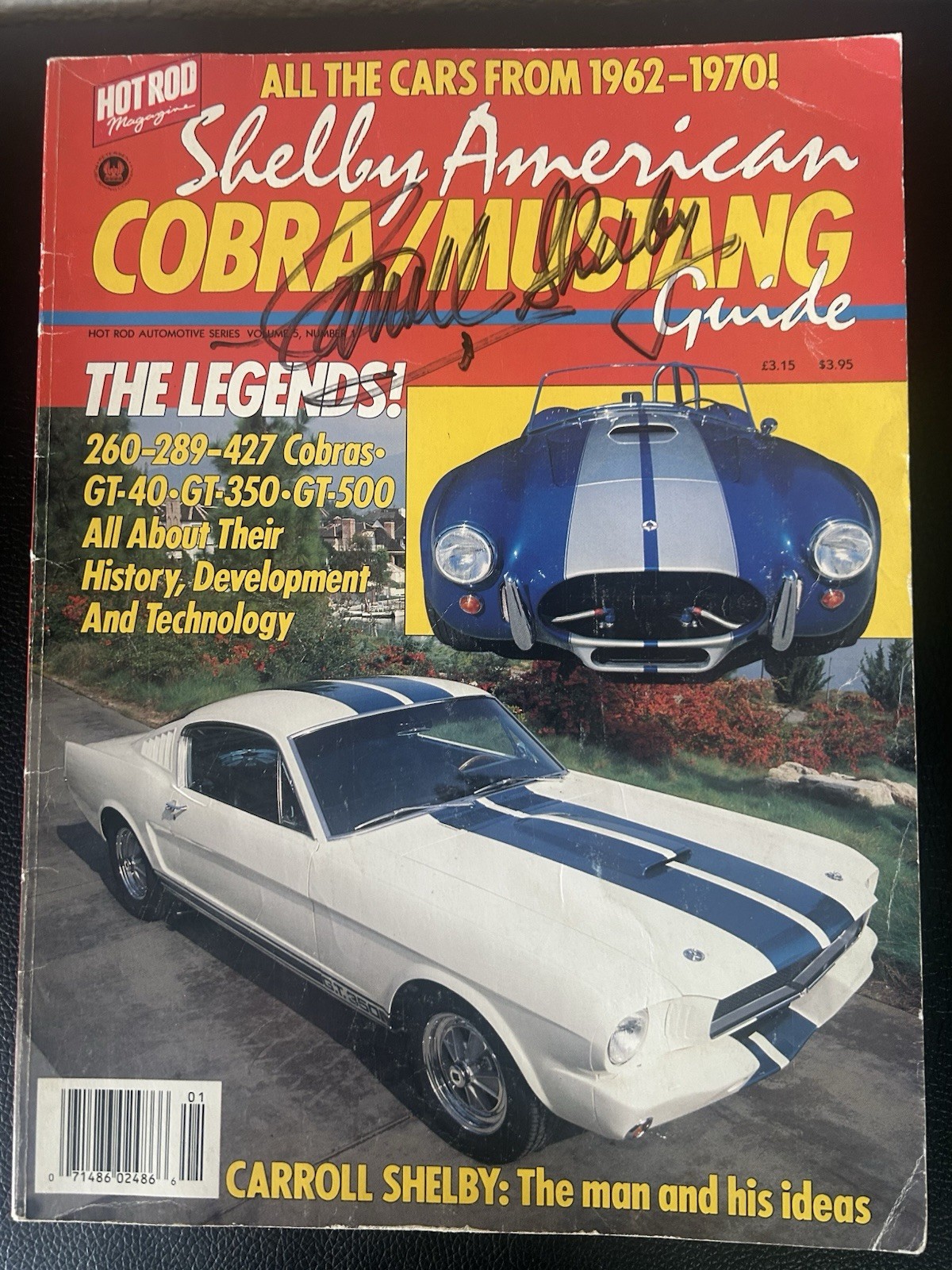 REDUCED: Shelby American Cobra/Mustang Guide 1987 Signed by Carroll Shelby