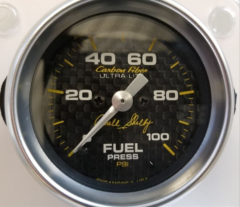 Carroll Shelby Signature 2-1/16" Carbon Fiber Fuel Pressure Gauge - Ford Mustang