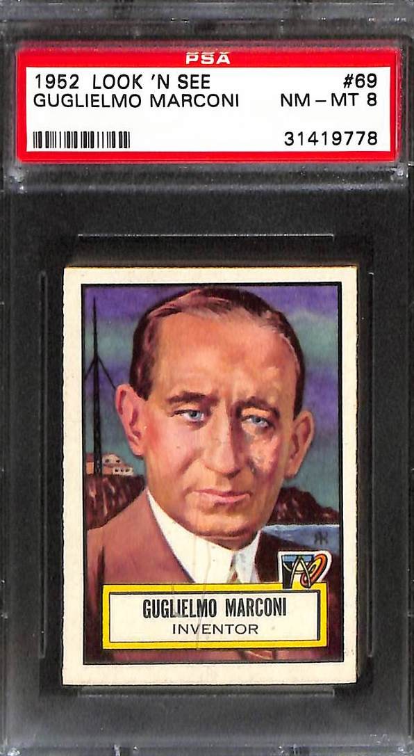 1952 Topps Look N See #69 GUGLIELMO MARCONI PSA 8 NM-MT 31419778