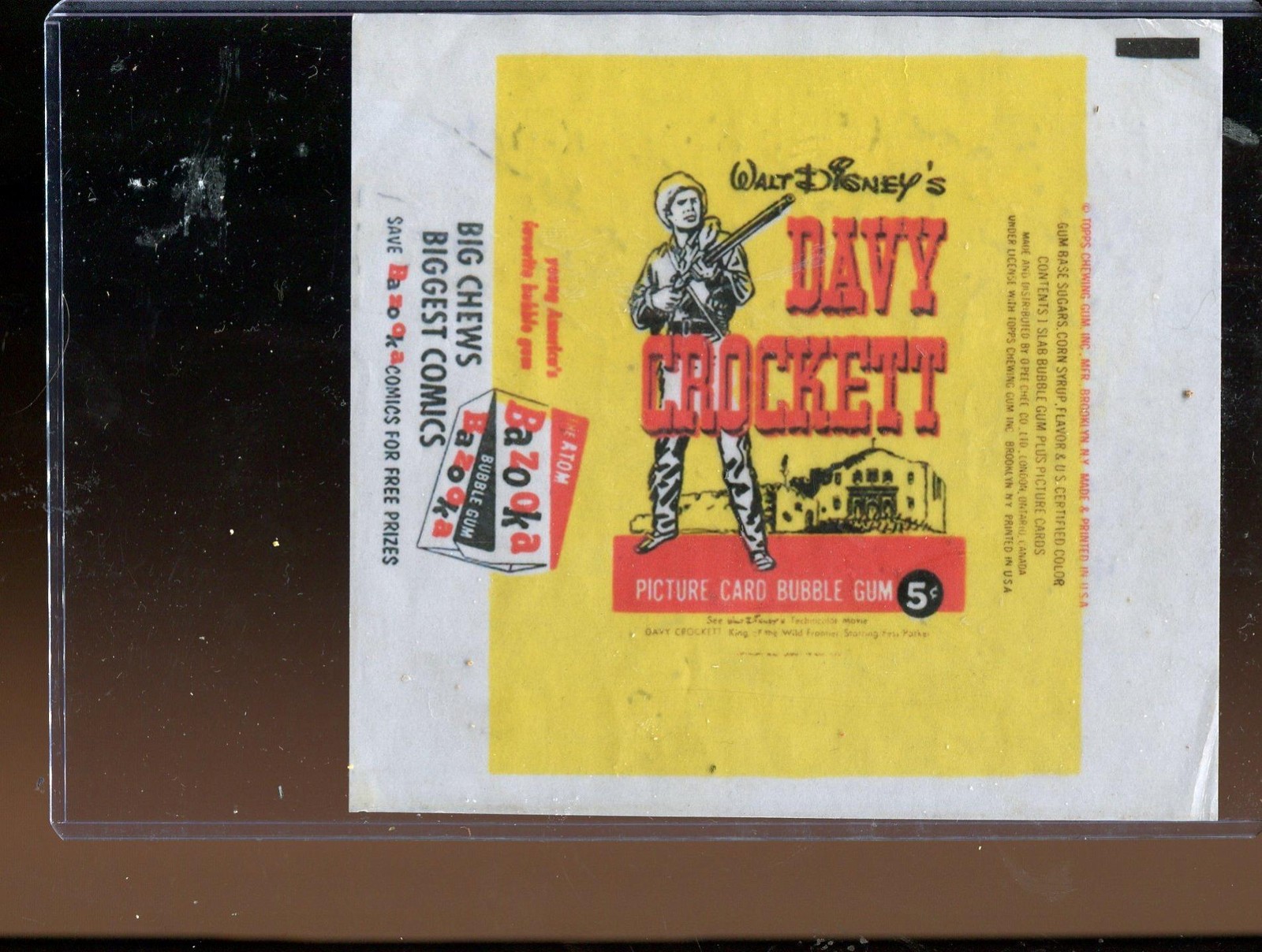 1956 56 TOPPS DAVY CROCKETT 5 CENT WAX WRAPPER WALT DISNEY