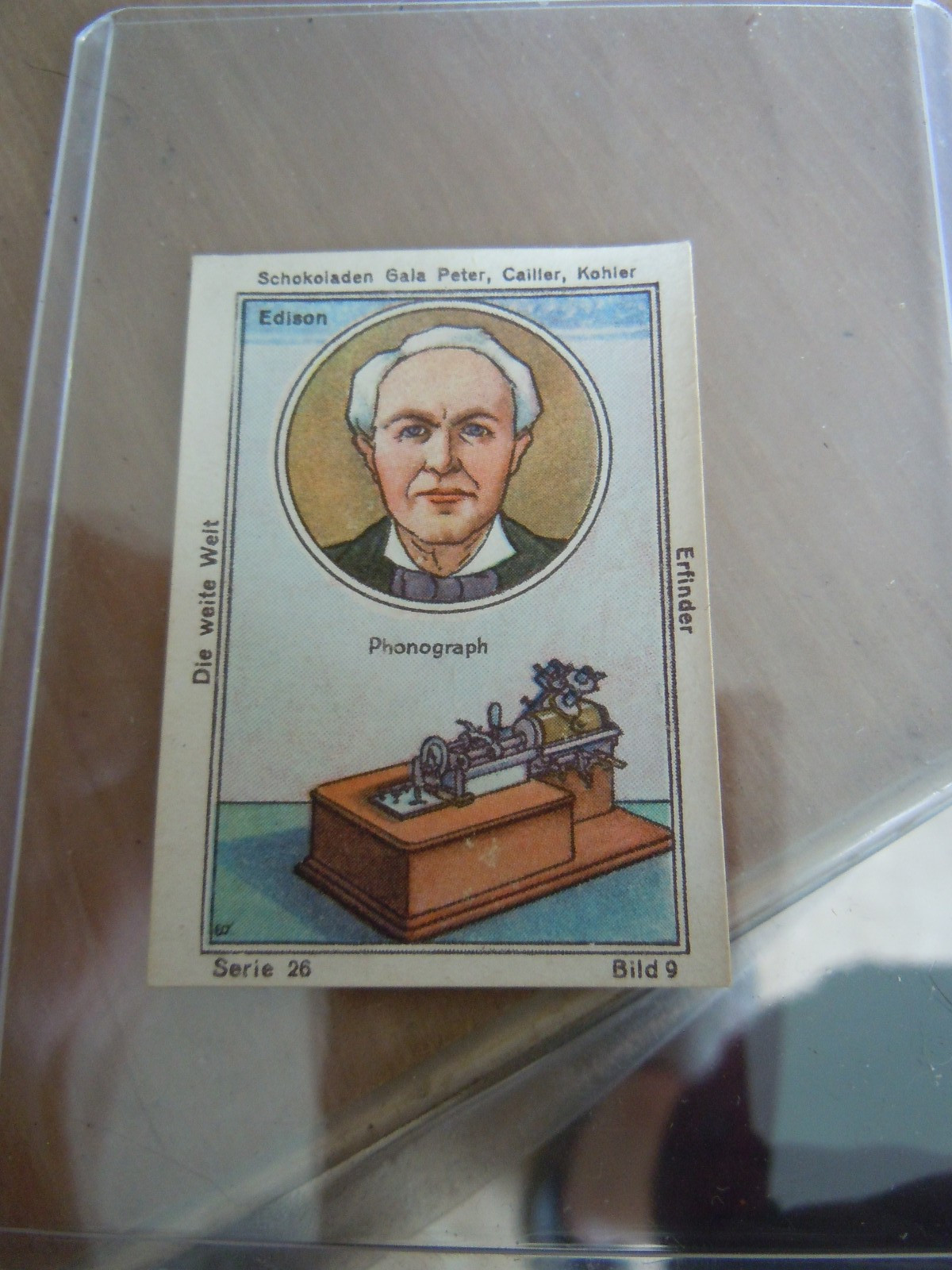 Rare 1928 THOMAS EDISON Chocolat Gala Peter  SWISS Trading Card  United States
