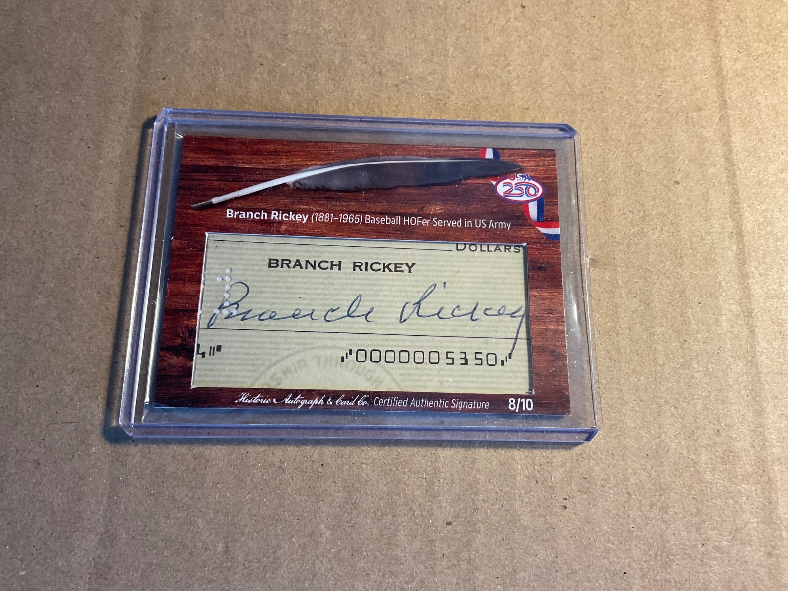 2026 Historic Autographs America’s 250th Military Part 2 Branch Rickey Autograph