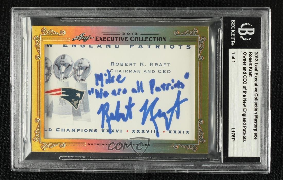 2013 Leaf Executive Collection Cut Signatures 1/1 Robert Kraft Auto 5f4