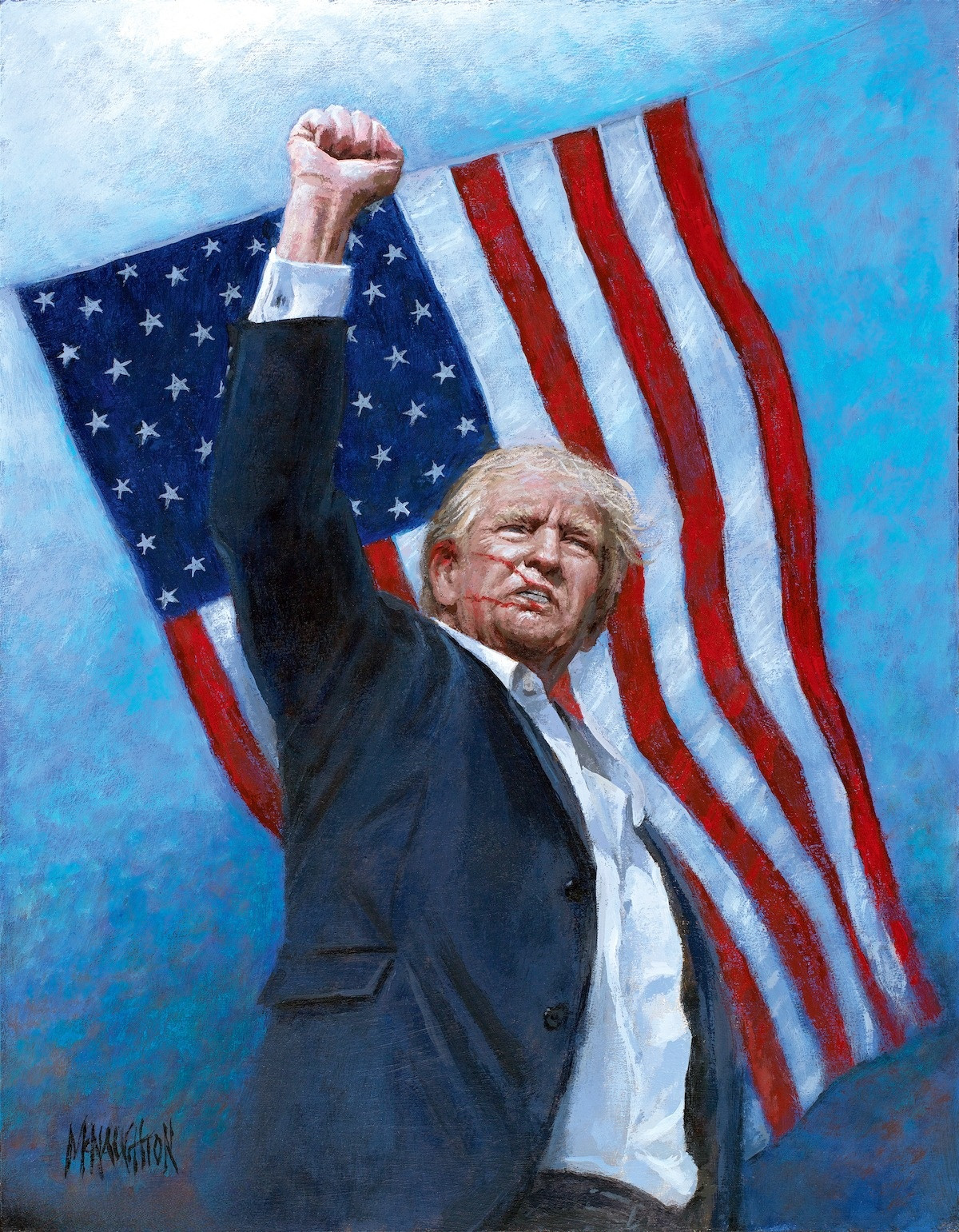 Jon McNaughton FIGHT FIGHT FIGHT 20x16 Republican Donald Trump Signed Art Litho