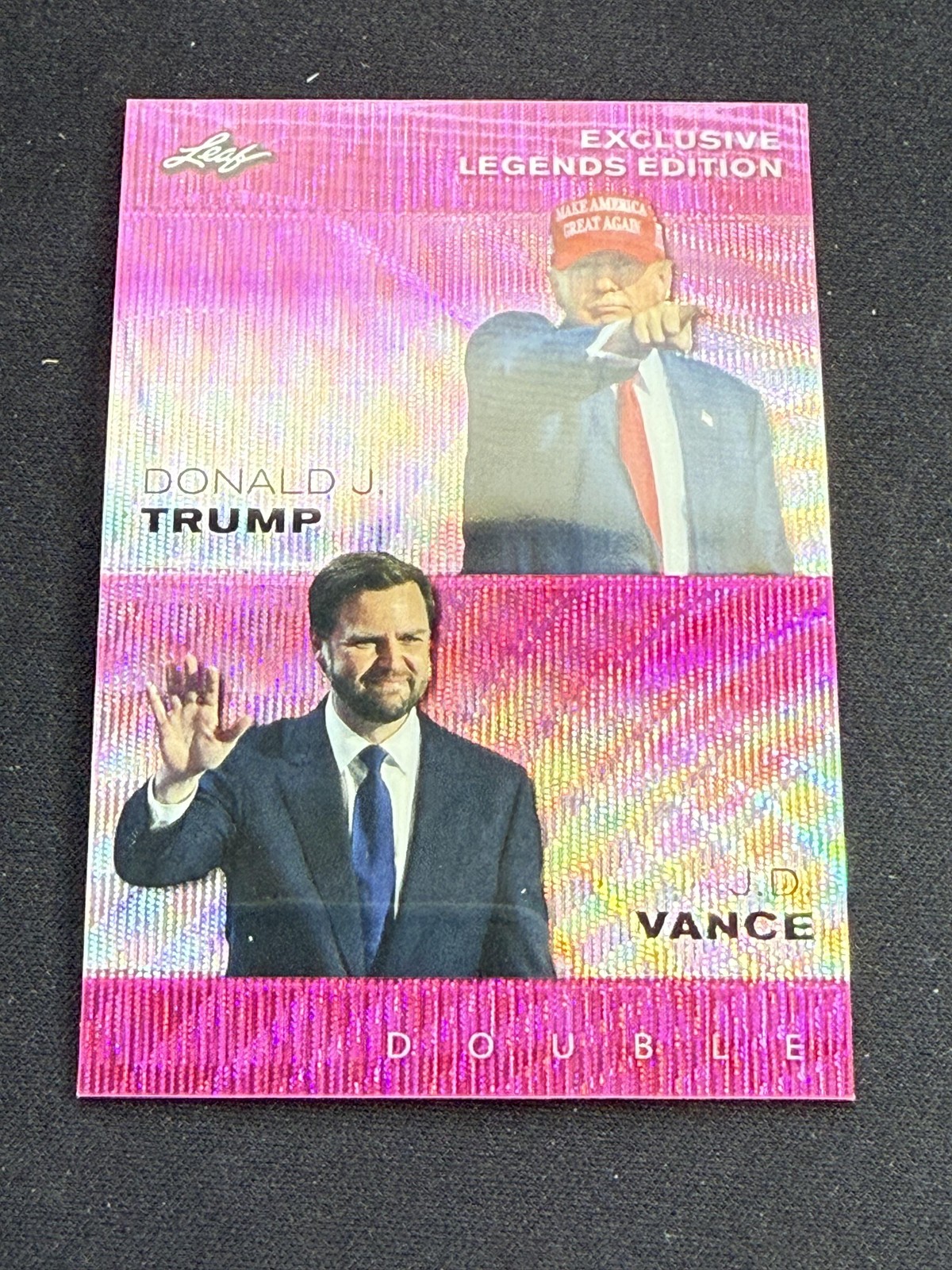 Donald J Trump / JD Vance 2024 Leaf Metal Dual Pink /10 RC