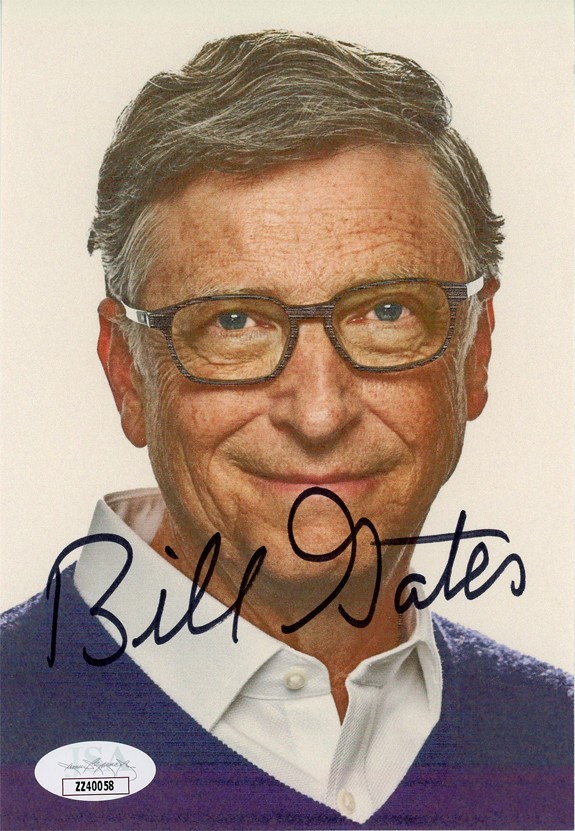 Rare -BILL GATES- JSA Signed/Autograph/Auto MICROSOFT Computer Photo