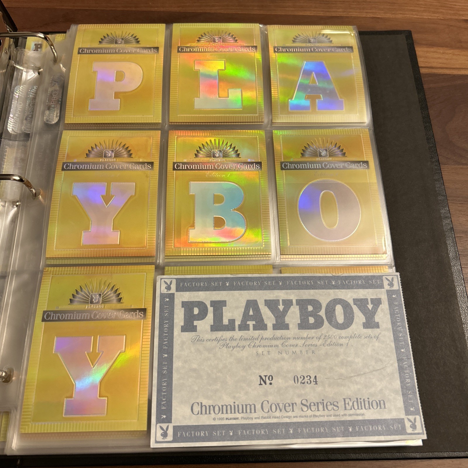 Playboy Chromium Cover CARDS Edition 1 Binder Set Donald Trump RC