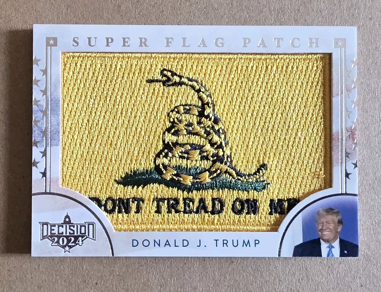 Decision 2024 Super Flag Patch Donald J. Trump #SF27 Silver Foil