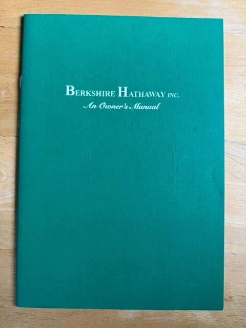 1996 Berkshire Hathaway Owner's Manual Warren Buffett Charlie Munger Investing!