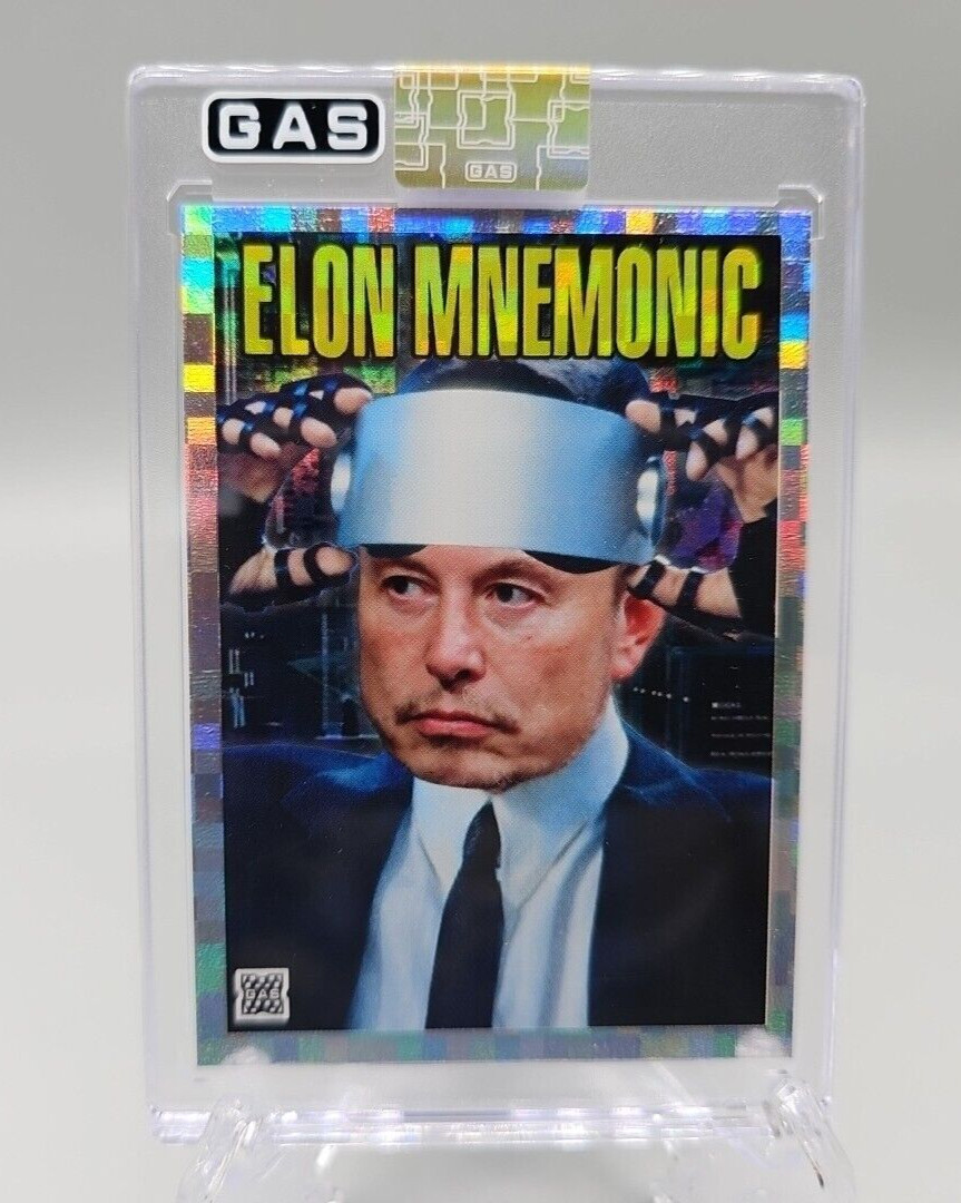 ELON MUSK GAS Trading Card Elon MNEMONIC Pixel FOIL Prism #17 /50 G.A.S.