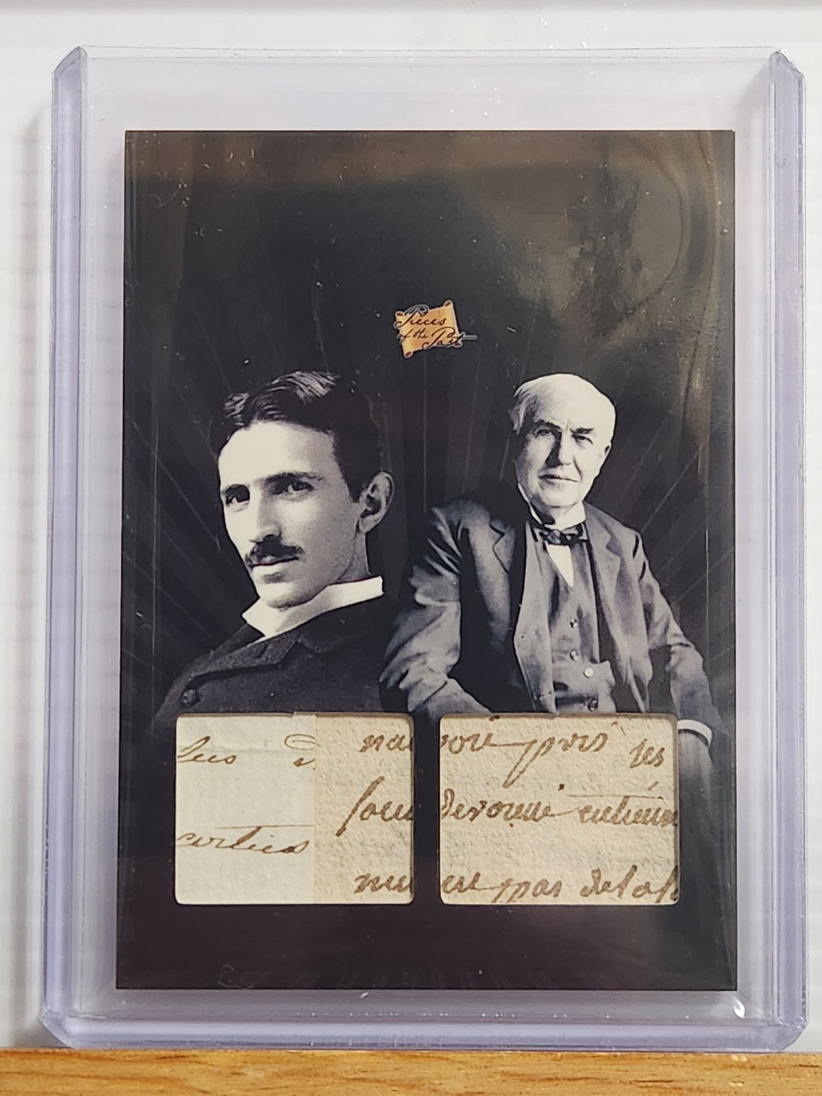 Nikola Tesla Thomas Edison 2025 Pieces of the Past HAND WRITTEN DUAL RELIC R-56
