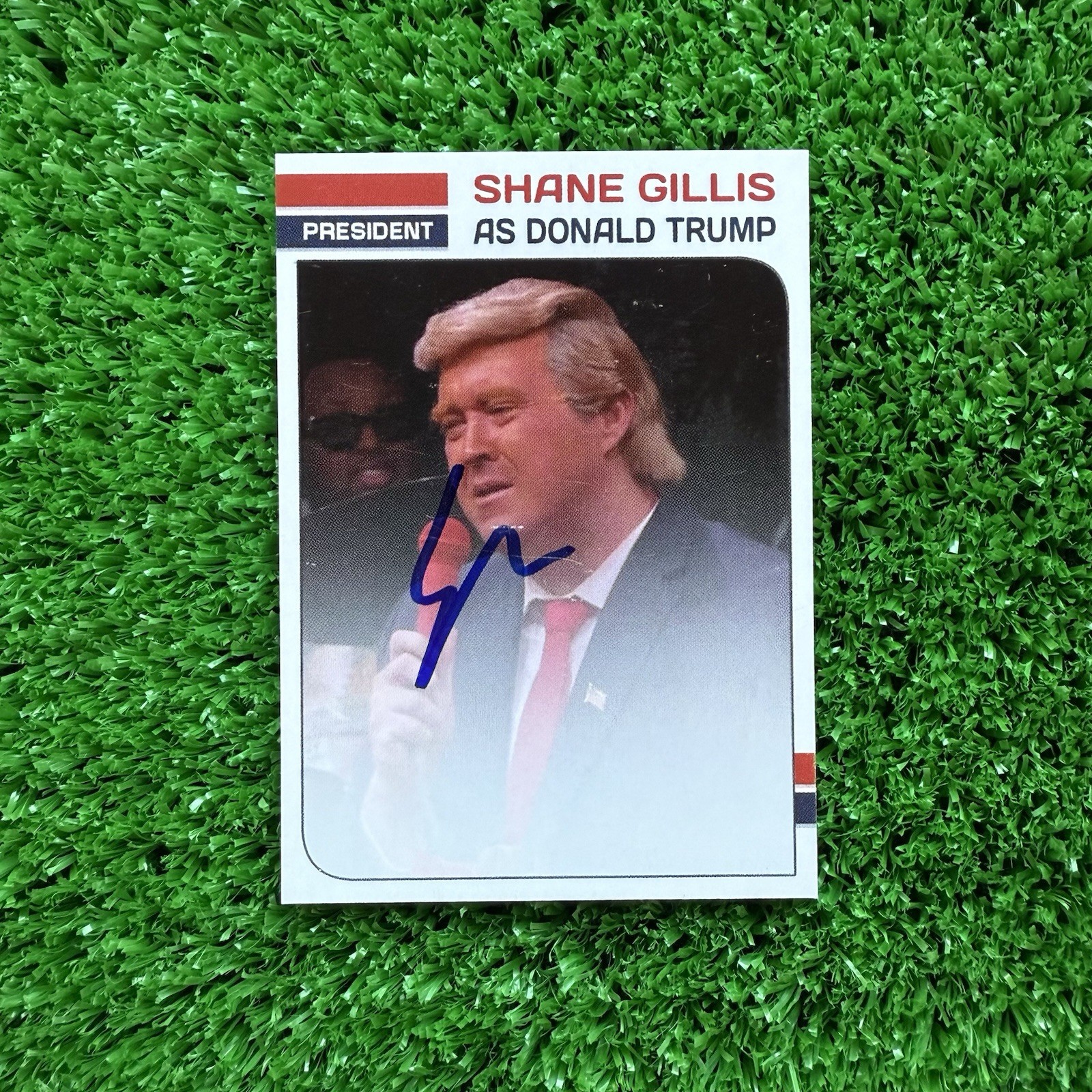 Shane Gillis Autographed Donald Trump Photo Card Signed Auto Comedian