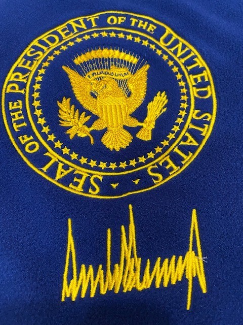 2018 President Donald J Trump Blue Blanket with Presidential Seal and Signature