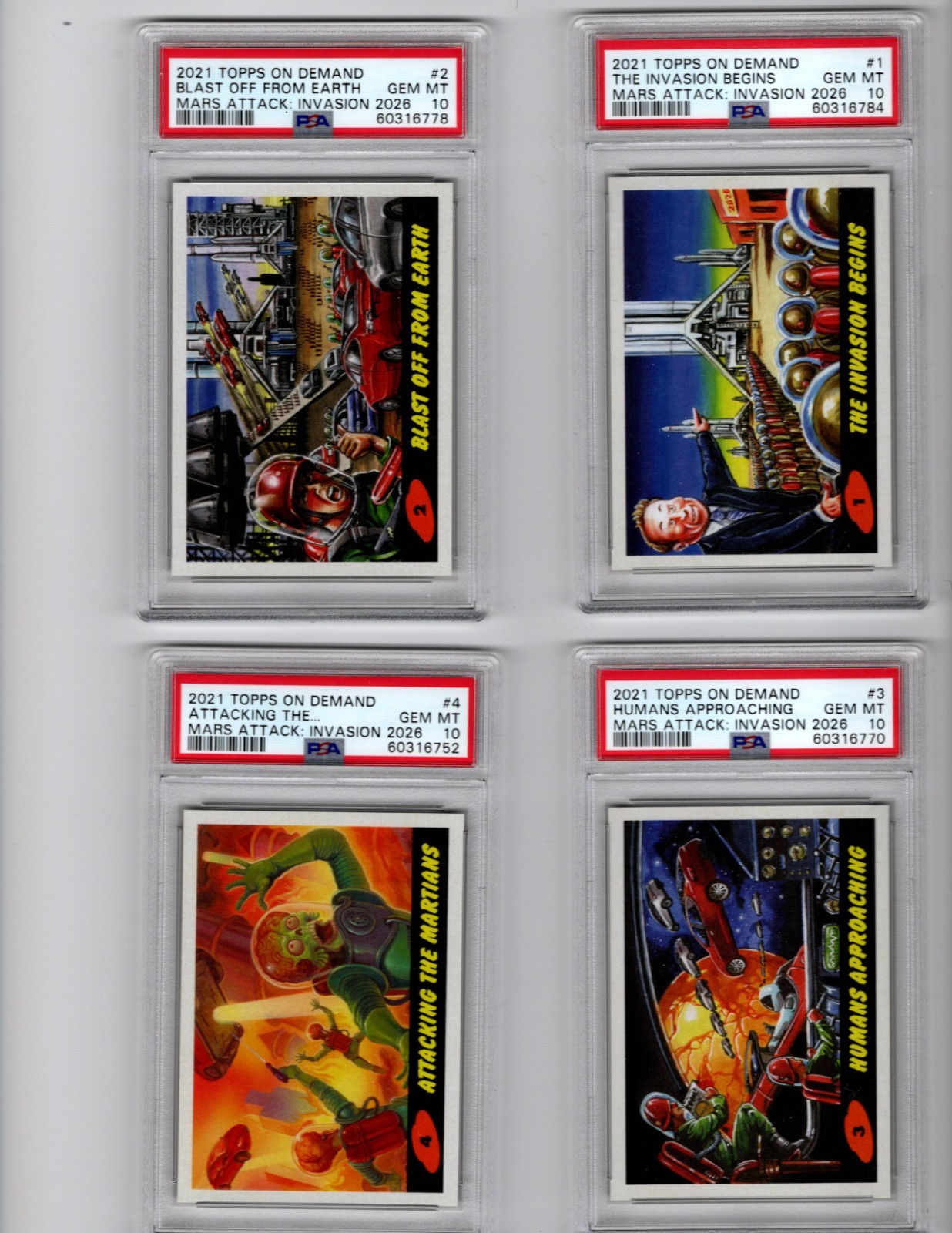 2021 Topps On Demand Mars Attacks: Invasion 2026 Elon Musk PSA 10 Set 10 Slabs