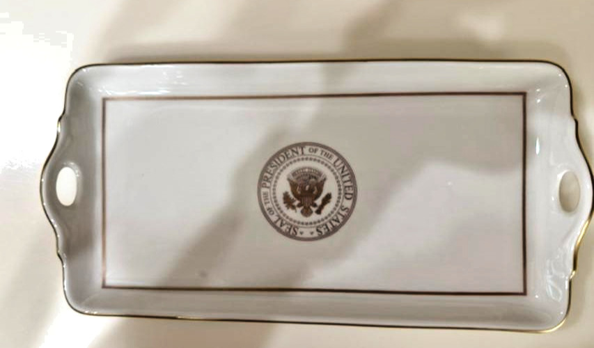 Pickard China Desk Tray with Seal of the President Signed by Donald J. Trump USA