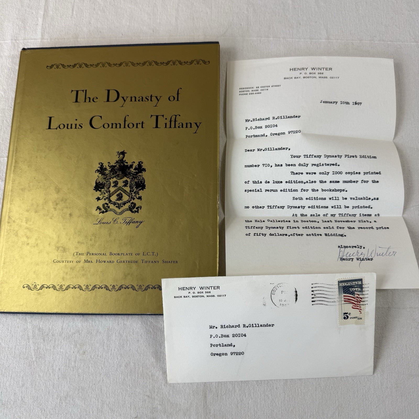 Winter, Henry 1st ED. The Dynasty of Louis Comfort Tiffany signed by the author