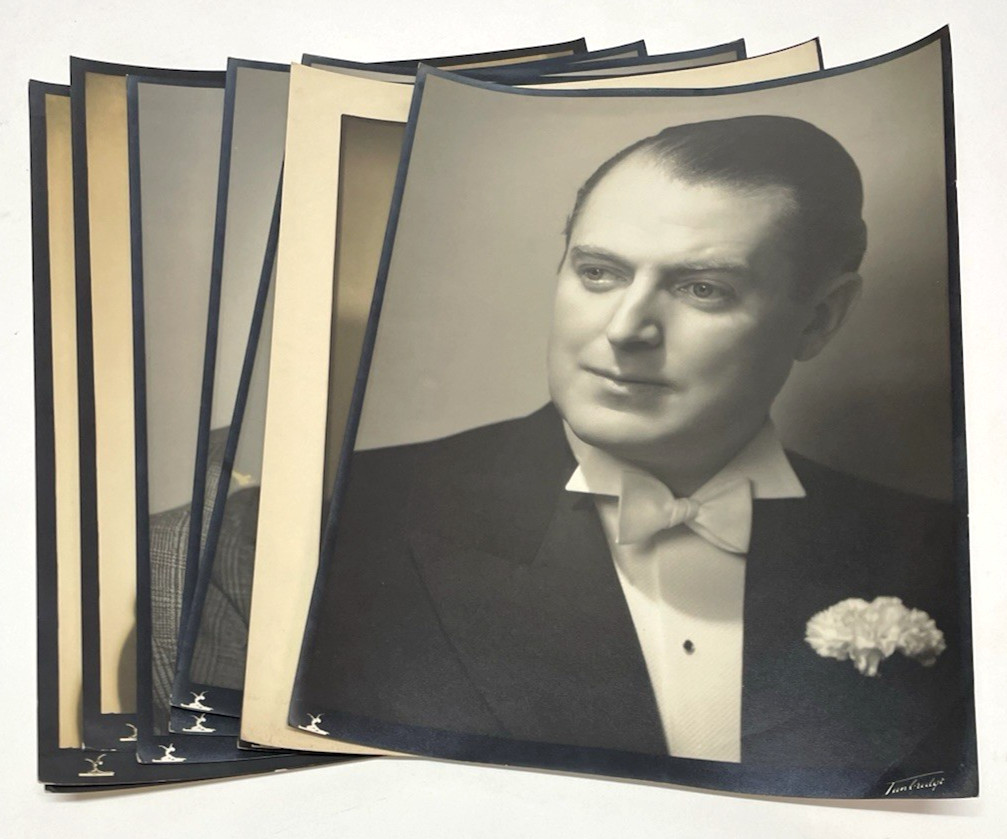 Vintage British Actor Jack Warner Large Photos Two Signed London Studio Lot x9