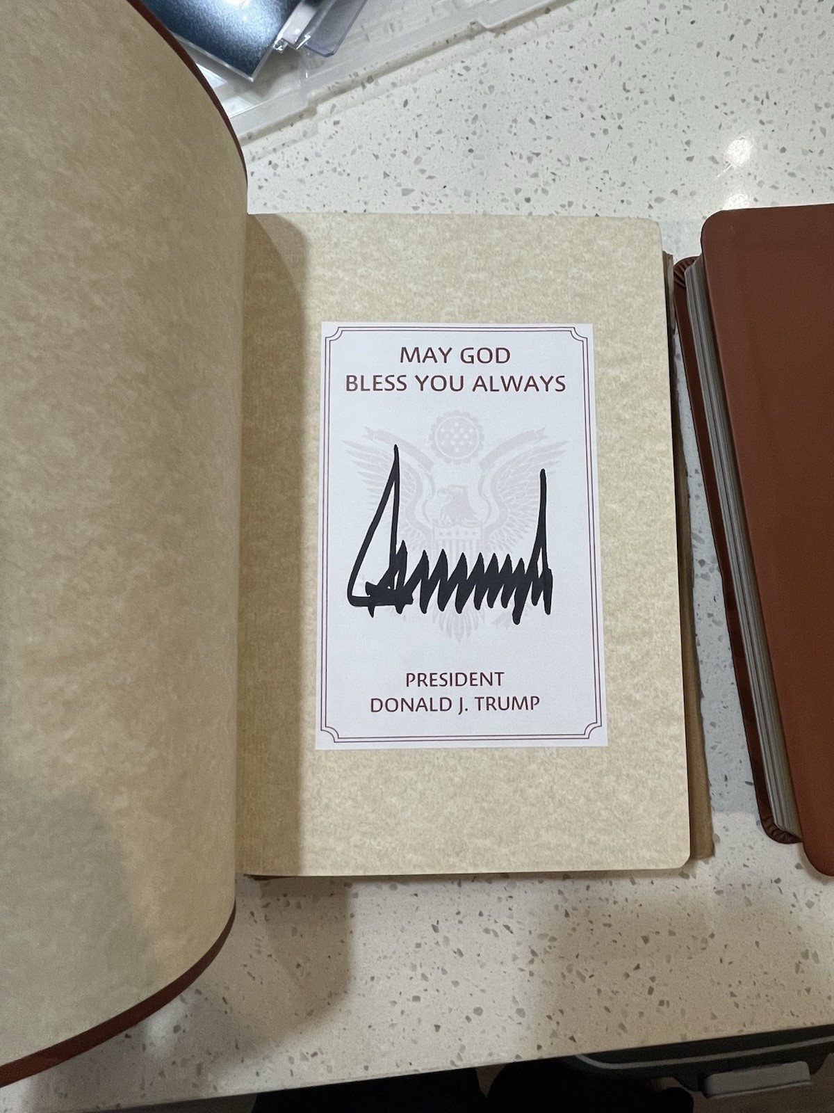 Donald J. Trump Signed Autograph Holy Bible God Bless the USA Signature Edition