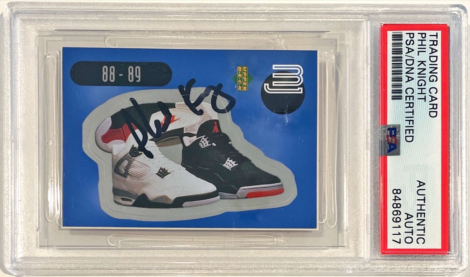 1998 UD Michael Jordan Shoes Phil Knight Nike Signed Auto Sticker #06 PSA/DNA