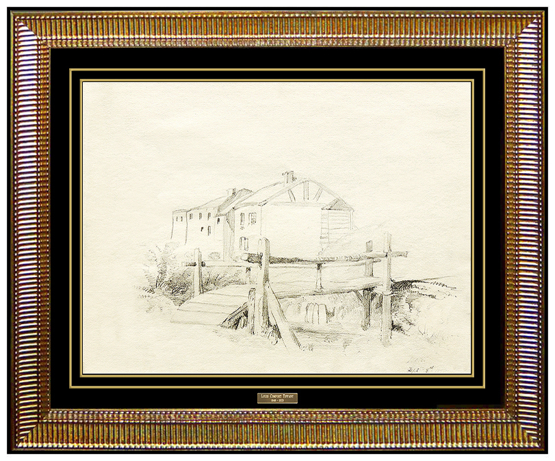 Louis Comfort Tiffany Original Drawing HAND SIGNED LCT Architecture Antique Art