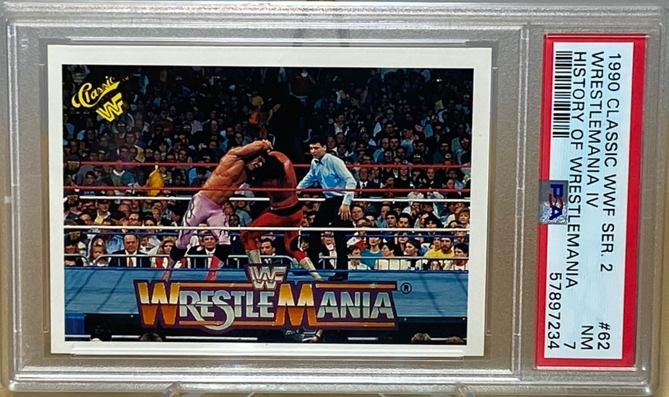 JAKE THE SNAKE v RICK RUDE w/ DONALD TRUMP PSA 1990 CLASSIC WWF WRESTLEMANIA #62