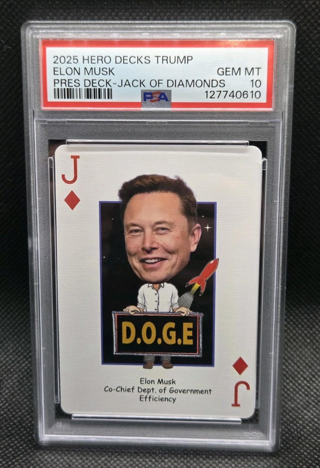 2025 Hero Decks Trump Elon Musk Jack of Diamonds PSA GEM MT 10