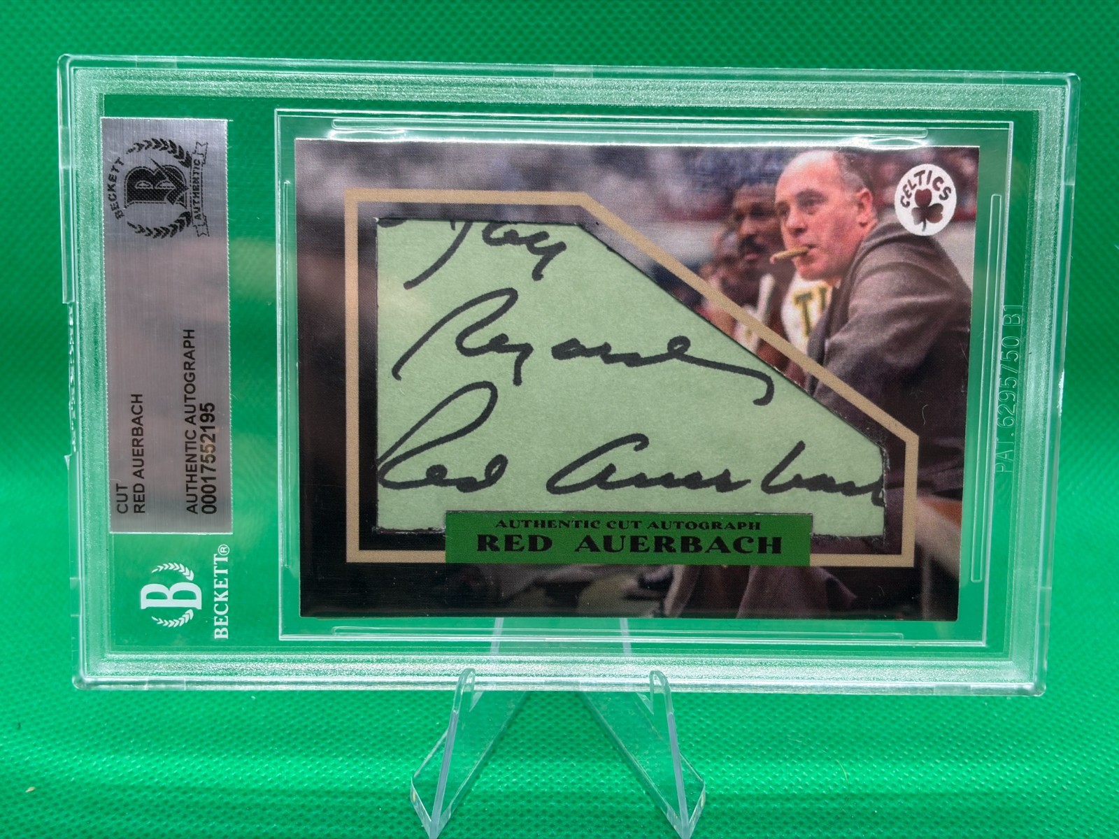 Red Auerbach CUSTOM Cut Card - Authentic Auto Autographed Signed Boston Celtics