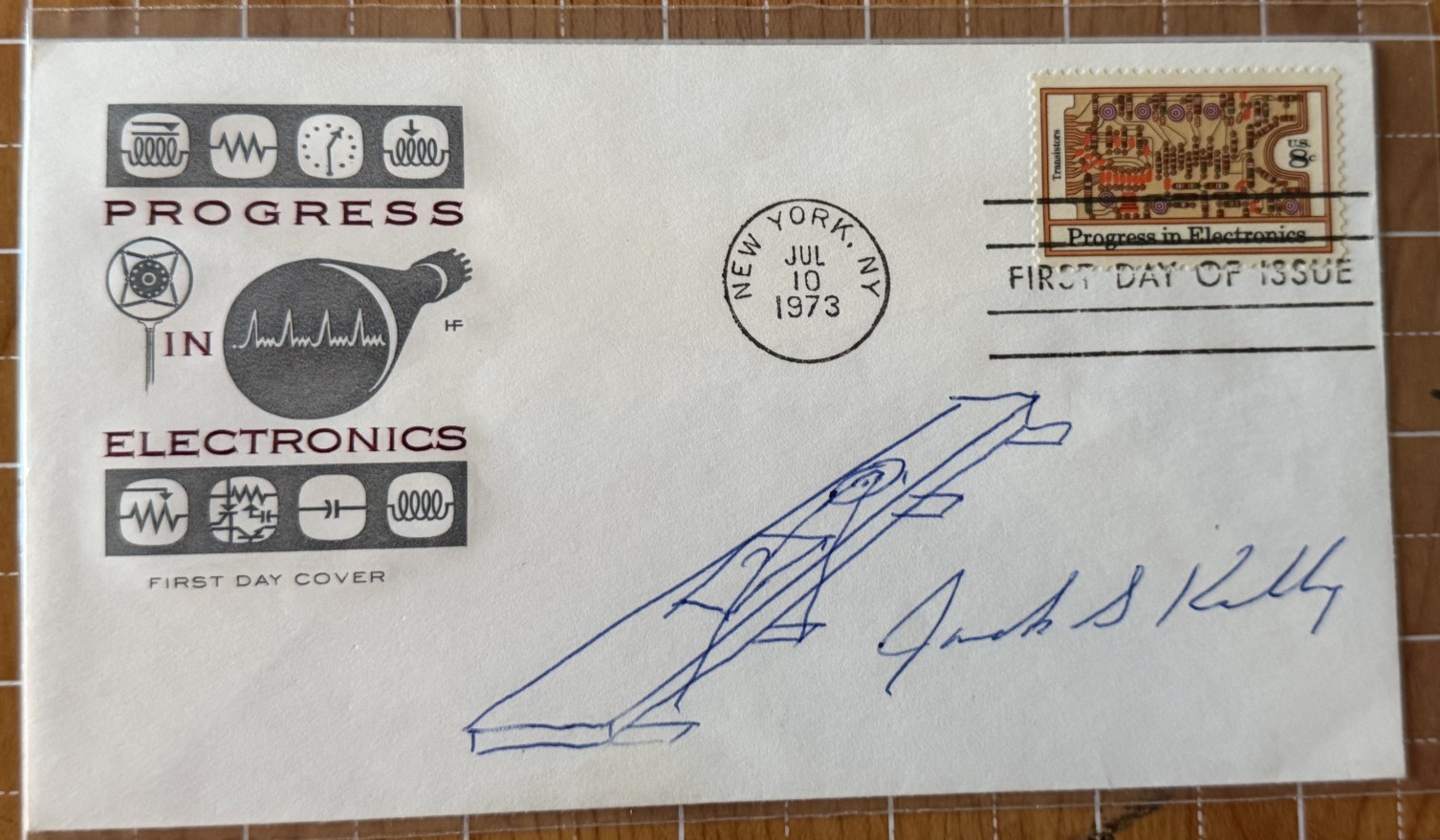 Jack Kilby Invented the Integrated Circut - Hand Signed Drawn Sketch