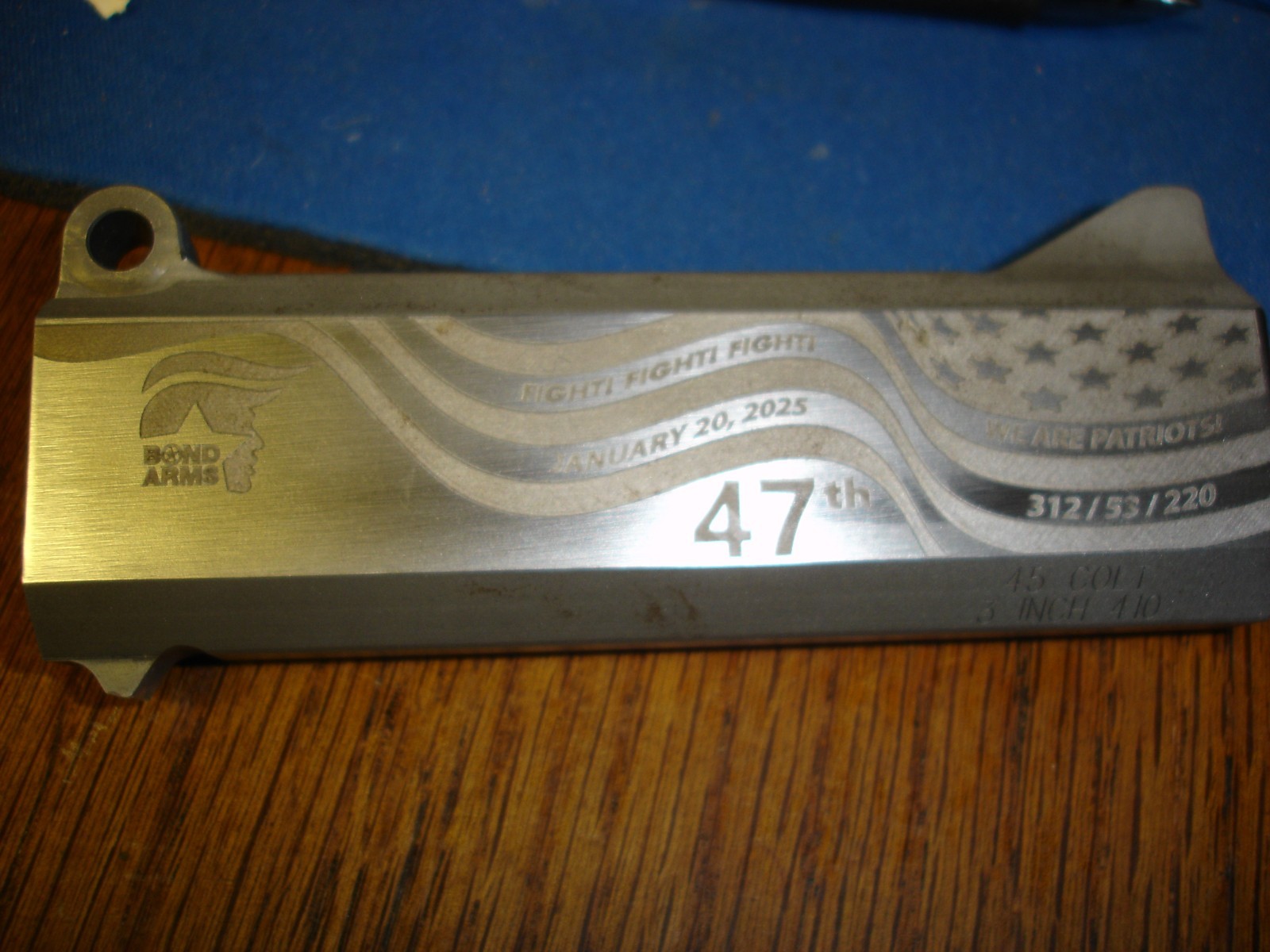Bond Arms Barrel 45 Colt/410, 3" Stainless,-Trump 45th / 47th Fight Fight Fight