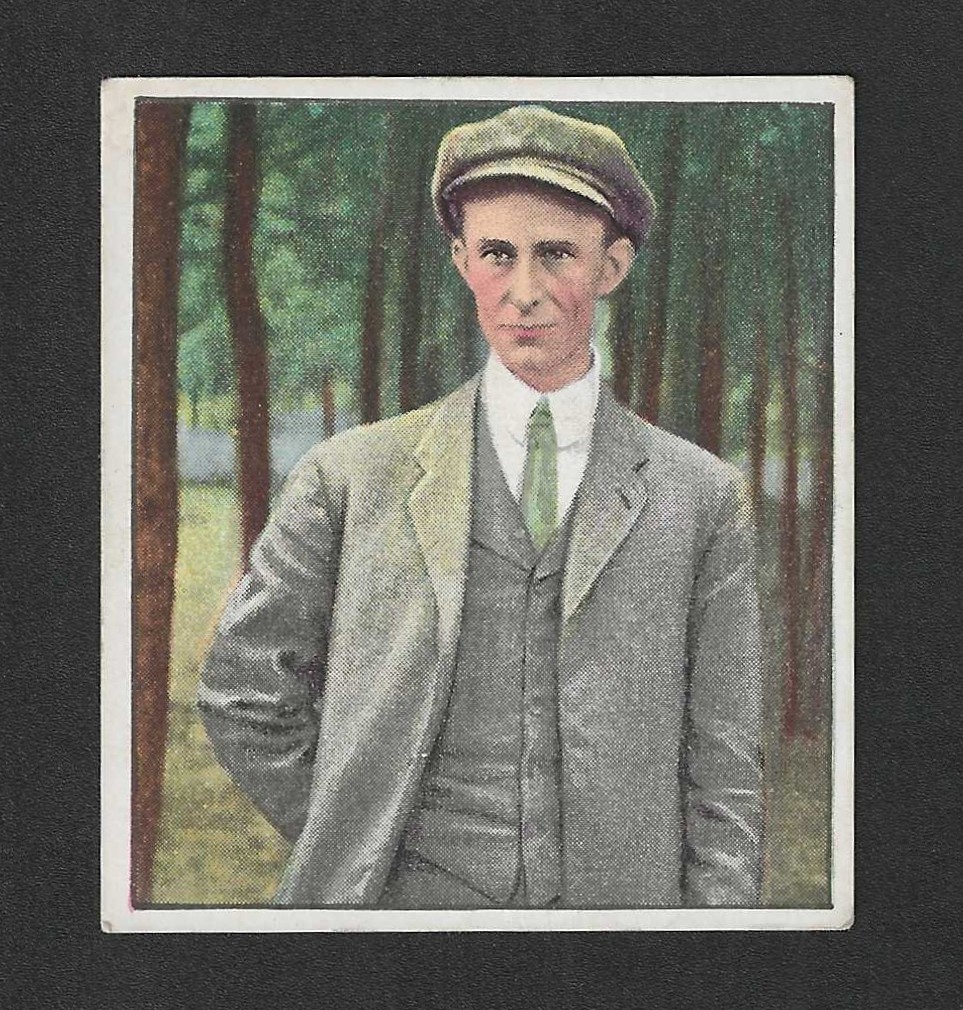 c1910 T38 United Cigar Tobacco Card - Aviators Series - Wilbur Wright Gold Back