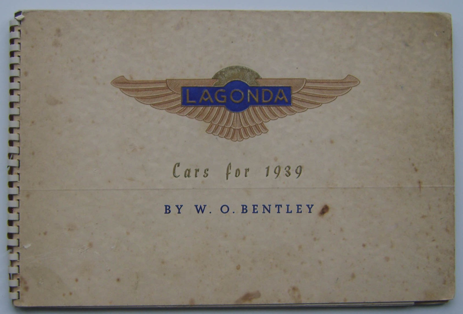 Lagonda Cars for 1939 Original Sales Brochure 6 & 12 Cylinder by W O Bentley
