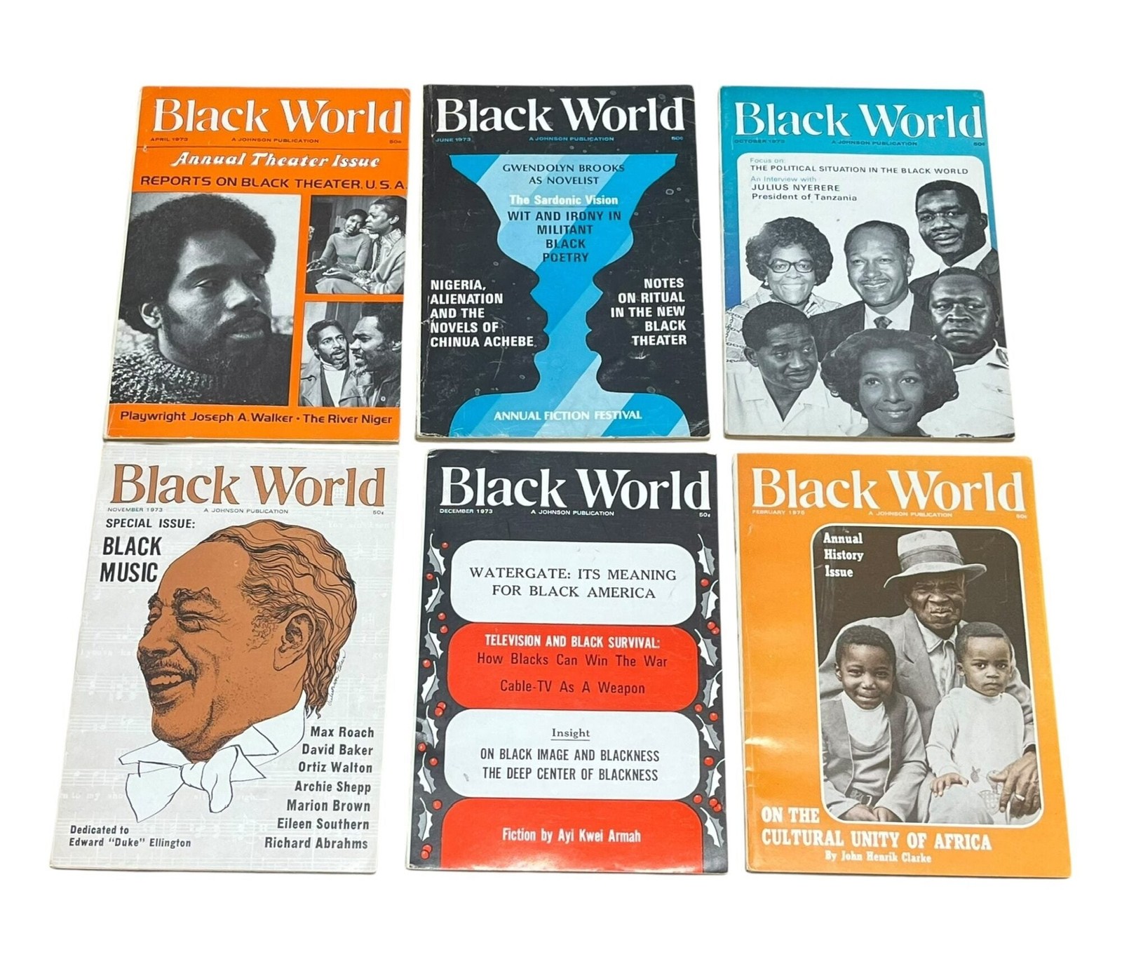 Black Arts, John H Johnson / Six Issues of Black World Magazine 1975