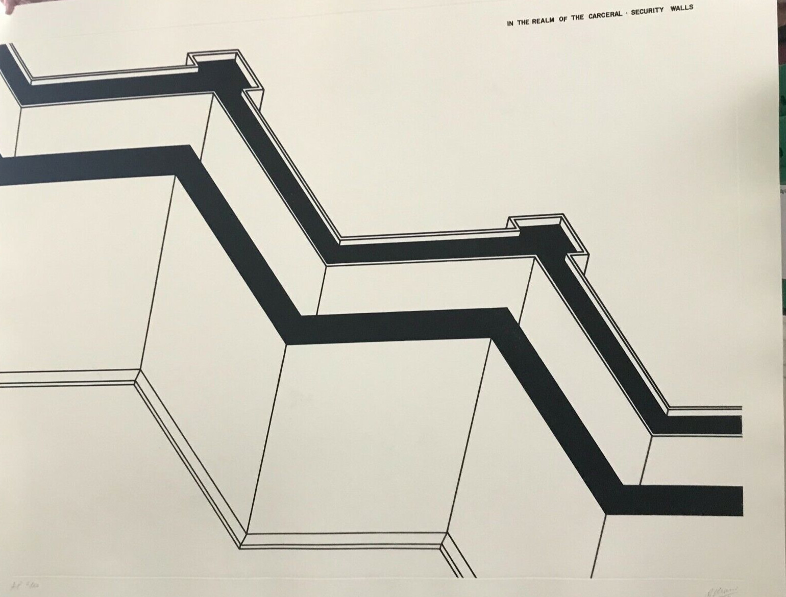Robert Morris, Security Walls Fine signed Etching 1979