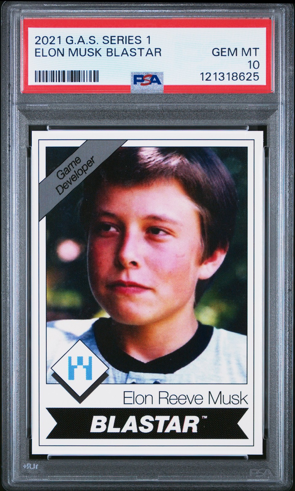 2021 G.A.S. SER 1 ELON MUSK BLASTAR PSA 10