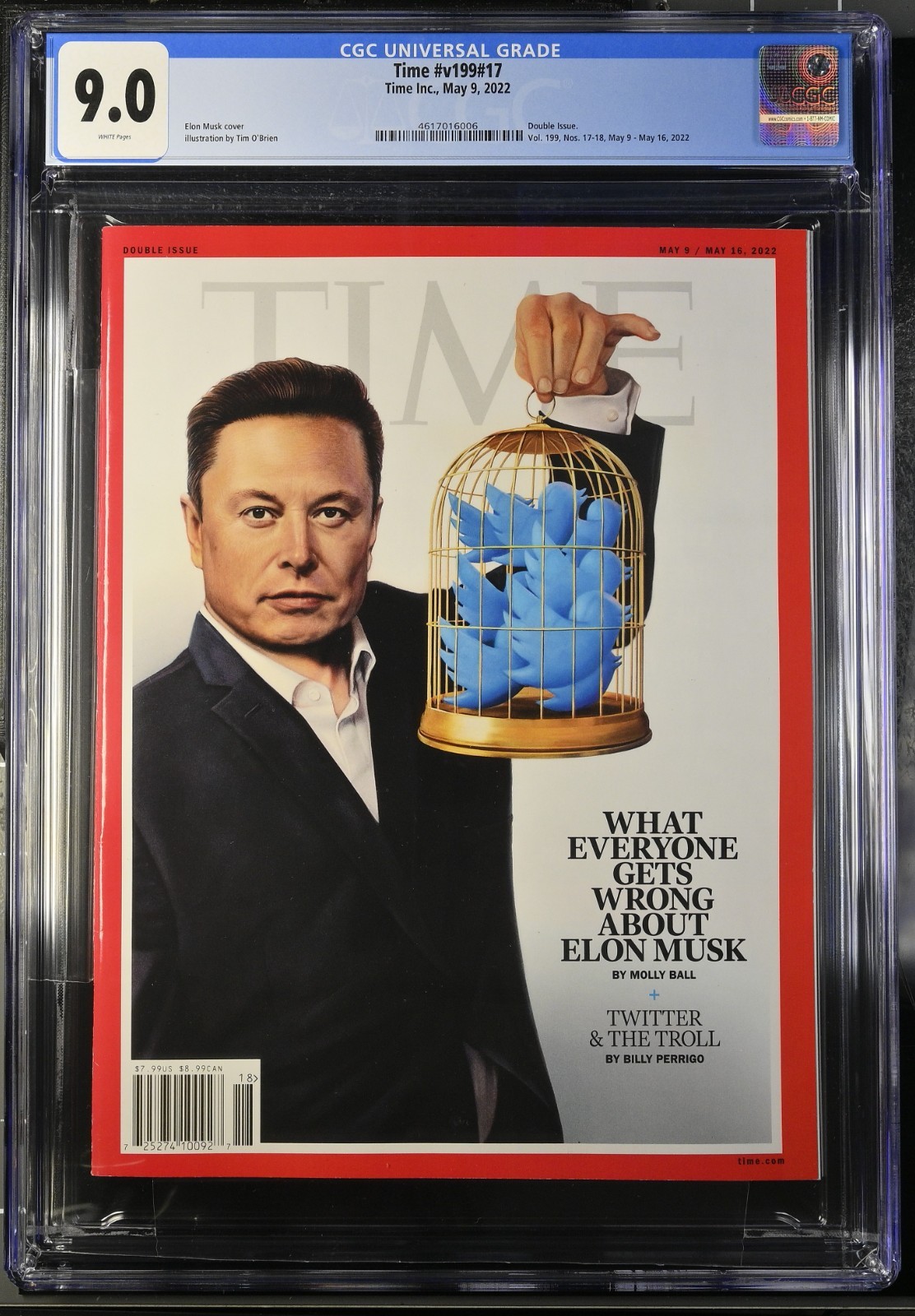 🔥 Time Magazine May 9 2022 -  Elon Musk Twitter Donald Trump - CGC 9 TOP POP🔥